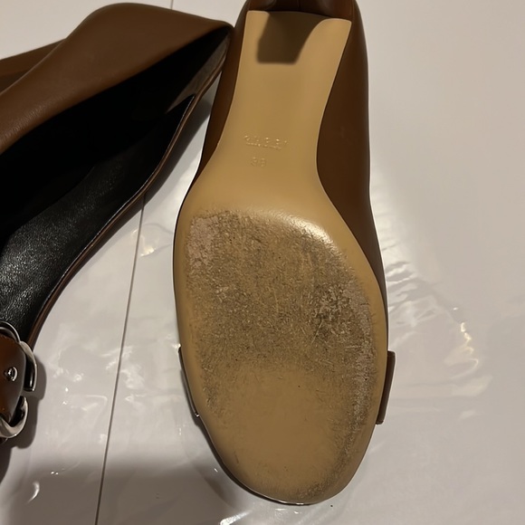 Gucci brown leather high heel shoe size 38 - Picture 5 of 9